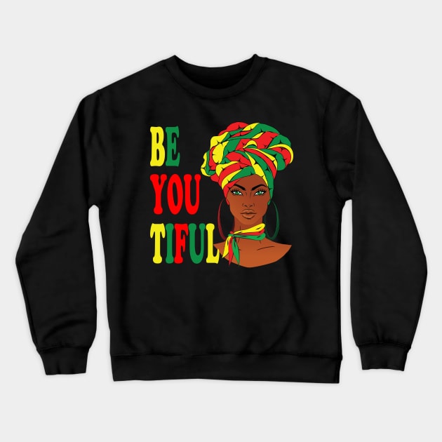 beyoutiful black girl Crewneck Sweatshirt by medo art 1